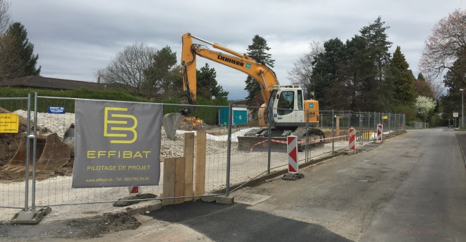Thônex – 5 maisons : Terrassement en cours