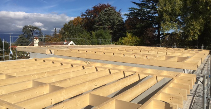 Cointrin 6 maisons : Charpente des 3 premières villas