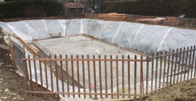 Thônex – 5 maisons contiguës : Premiers radiers coulés